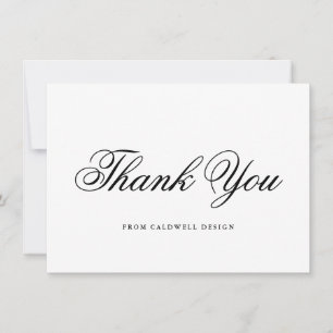 Elegant Black and White Calligraphy Business Tack Kort