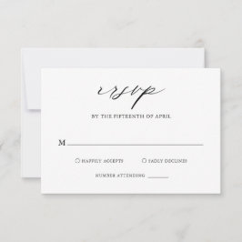 Elegant Black and White Calligraphy Simple Bröllop OSA Kort