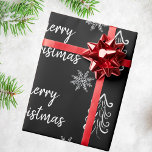 Elegant Black and White Chalk God jul Presentpapper<br><div class="desc">Njut av en gåva ge med Eleganten Trendig Black and White Chalk Träd och Snöflingor God jul Wrapping Papper. Ha en underbar jul!</div>