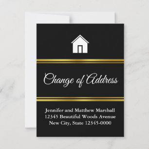 Elegant Black and White Change Address Meddelande