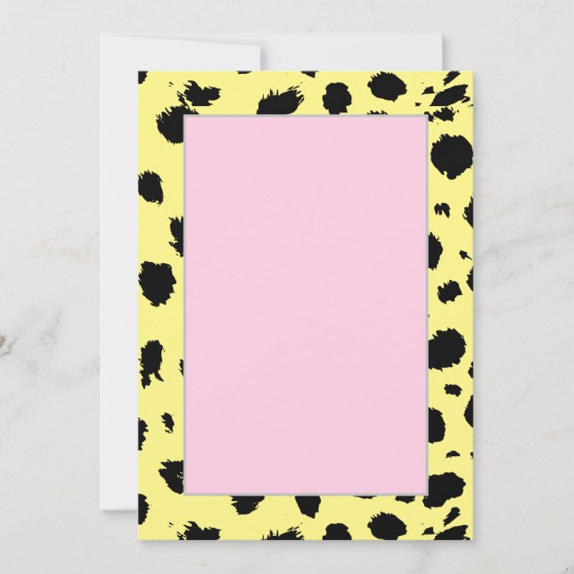 Elegant Black and White Cheetah Mönster Meddelande (Framsida)