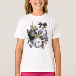 Elegant Black and White Christmas Ornaments  T Shirt