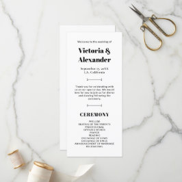 Elegant Black and White Classic Bröllop Program