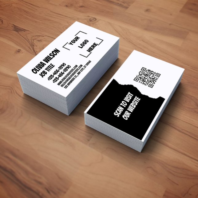 Elegant Black and White Corporate Business Card Visitkort (Skapare uppladdad)