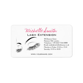 Elegant Black and White Eyelash Teckning Lash Pub Adressetikett