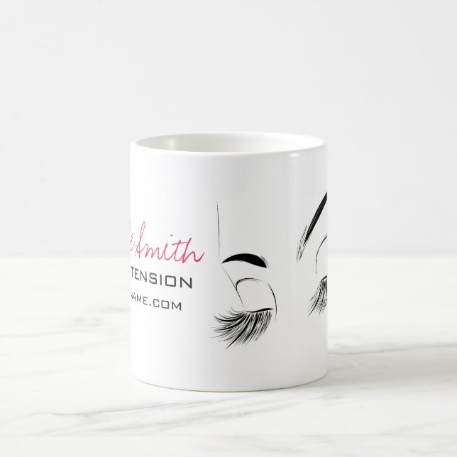 Elegant Black and White Eyelash Teckning Lash Pub Kaffemugg (Center)