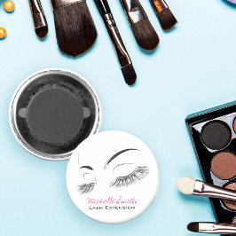 Elegant Black and White Eyelash Teckning Lash Pub Magnet