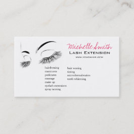 Elegant Black and White Eyelash Teckning Lash Pub Visitkort