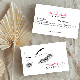 Elegant Black and White Eyelash Teckning Lash Pub Visitkort