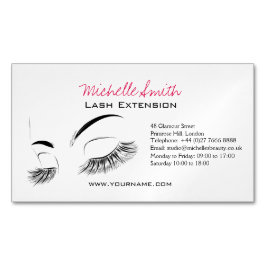 Elegant Black and White Eyelash Teckning Lash Pub Visitkortmagnet