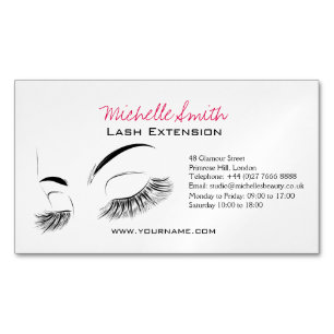 Elegant Black and White Eyelash Teckning Lash Pub Visitkortmagnet
