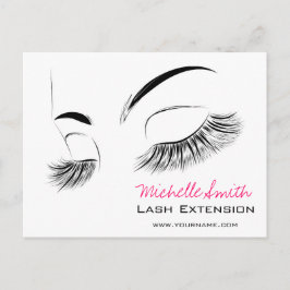 Elegant Black and White Eyelash Teckning Lash Pub Vykort