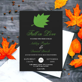 Elegant Black and White Fall in Kärlek Fall Weddin Inbjudningar