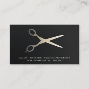 Elegant Black and White Faux Guld Barber Visitkort