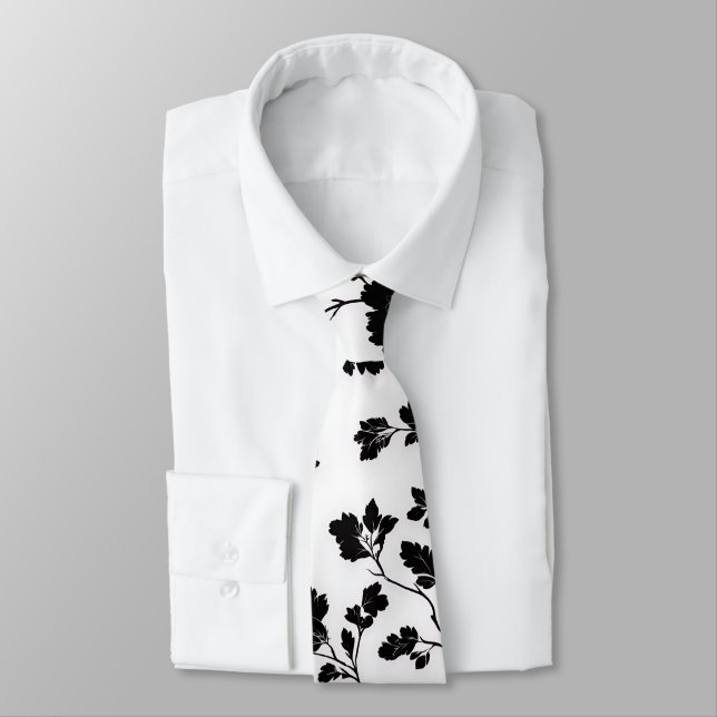 Elegant Black And White Floral Silhouette Botanica Slips (Bunden)