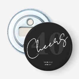 Elegant Black and White Forty 40th Birthday Flasköppnare