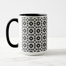Elegant Black and White Geometric Pattern Mugg