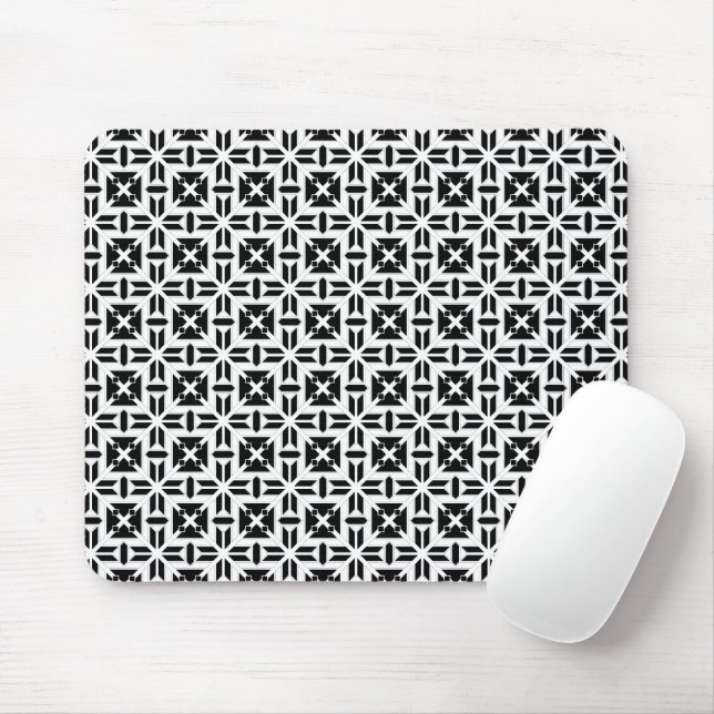 Elegant Black and White Geometric Pattern Musmatta (Med mus)