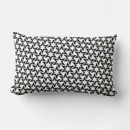 Elegant Black and White Geometric Star Mönster Lumbarkudde