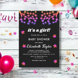Elegant Black and White Glowy Fall Baby Shower Inbjudningar