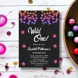 Elegant Black and White Glowy faller 1:a födelseda Inbjudningar