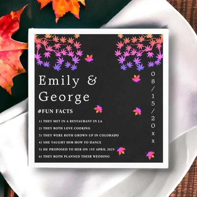 Elegant Black and White Glowy Löv faller under brö Pappersservett (Skapare uppladdad)