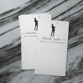 Elegant Black and White Golf Personal Stationery Anteckningskort