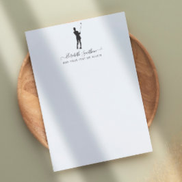 Elegant Black and White Golf Personal Stationery Brevhuvud