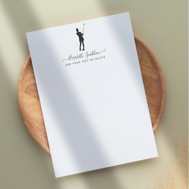 Elegant Black and White Golf Personal Stationery Brevhuvud (Skapare uppladdad)