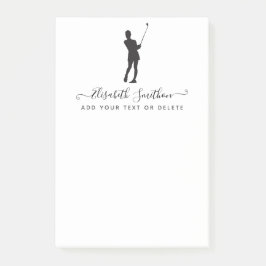 Elegant Black and White Golf Personal Stationery Post-it Block