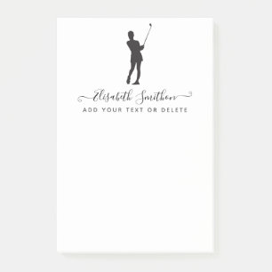 Elegant Black and White Golf Personal Stationery Post-it Block