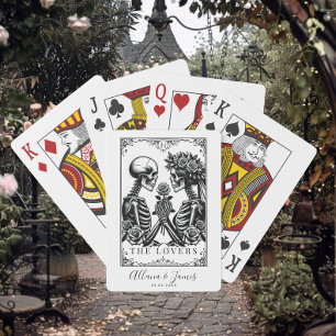 Elegant Black and White Gothic Tarot Bröllop Casinokort