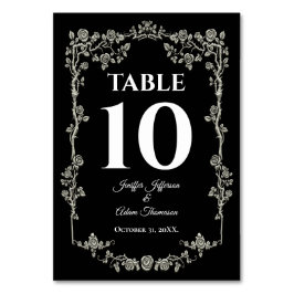 Elegant black and white Gothic Wedding Bordsnummer
