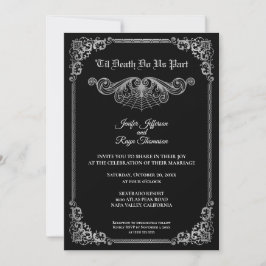 Elegant black and white Gothic wedding Invitation Inbjudningar