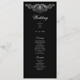 Elegant black and white Gothic Wedding Program