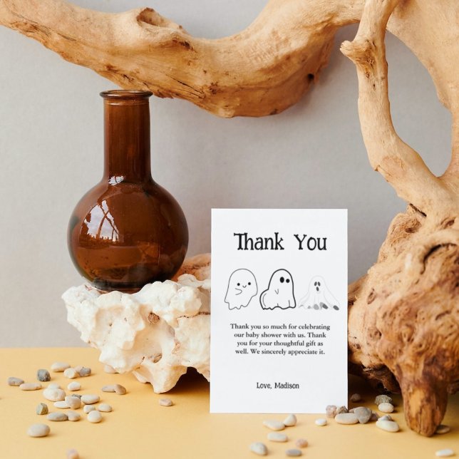 Elegant Black and white Halloween babydusch Tack Kort (Skapare uppladdad)