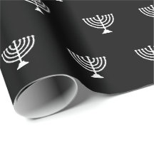 Elegant Black and white Jewish menorah Hanukkah