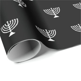 Elegant Black and white Jewish menorah Hanukkah Presentpapper