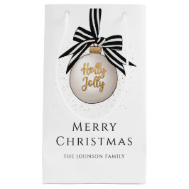 Elegant Black and White Jul Bauble