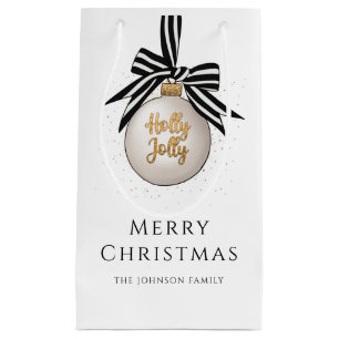 Elegant Black and White Jul Bauble