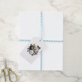 Elegant Black and White jul OrnamentsSticker Presentetikett
