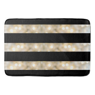 Elegant Black and White Ljus Rand Chic Modern Badrumsmatta