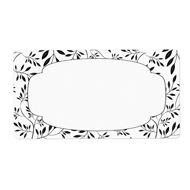 Elegant Black and White Lövs-etikett Fraktsedel (Framsidan)