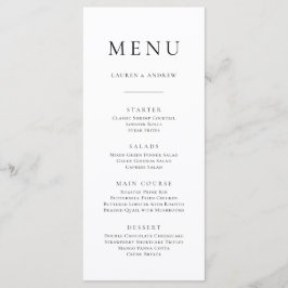 Elegant Black and White Minimalist I Flat Menu Meny