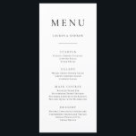 Elegant Black and White Minimalist I Flat Menu Meny<br><div class="desc">Elegant och modern,  svart och vit minimalistisk meny. Fullständig meny för anpassadet för bröllop eller händelsen.</div>