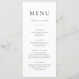 Elegant Black and White Minimalist I Flat Menu Meny