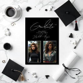 Elegant Black and White Modern Studenten Photo Meddelande