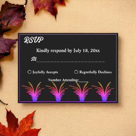 Elegant Black and White Neon Grass Fall bröllop OSA Kort