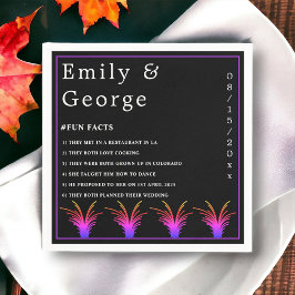 Elegant Black and White Neon Grass Fall bröllop Pappersservett