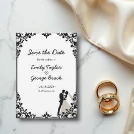 Elegant Black and White par Classic Bröllop Spara Datumet